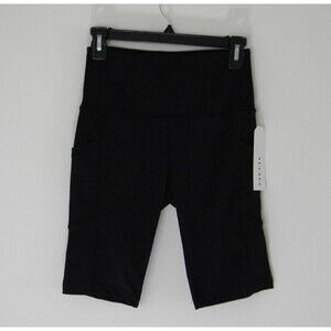 shosho Black Bike Shorts Pockets High Waist Size Small NWT